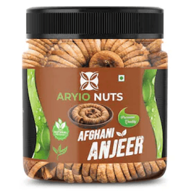ARYIONUTS Premium Organics Dry Fruits Afghani Anjeer - 500gm | Dried Figs | Natural, Rich in Iron, Fibre &amp;amp; Vitamins Anjeer Figs | Afghanistan Anjir Dry Fruit Jar Pack - (500gm)