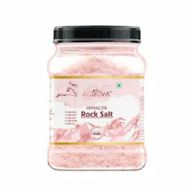 OS AGROVA Rock Salt Jar | 1kg | 100% Natural, Mineral-Rich Salt for Cooking, Seasoning &amp;amp; Wellness Pure, Unrefined, Fresh &amp;amp; Healthy